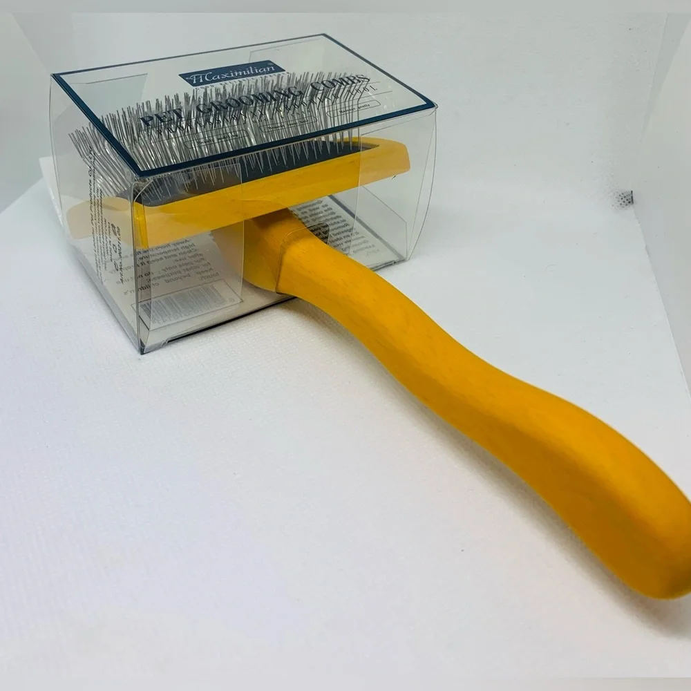 Brush for Dog, Slicker for Grooming, Groomgrip Coating, Yellow , Large NEW!!!
